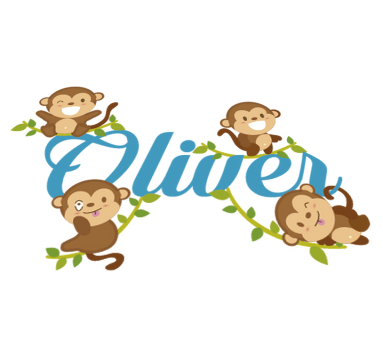 Állatos vinil gyerek szőnyeg majmocskákkal - TenStickers