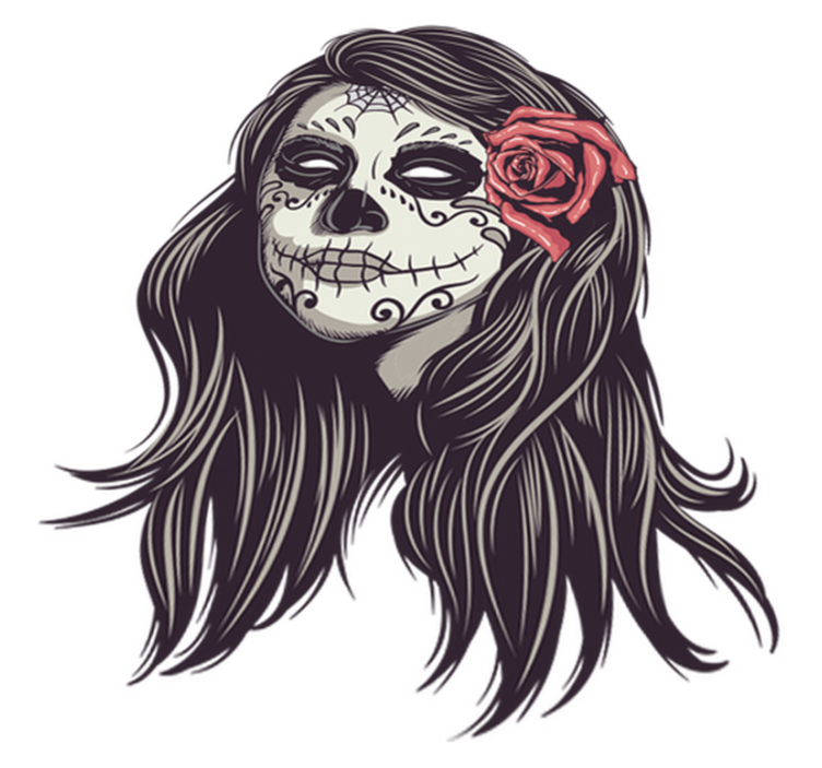 Halloween vinil szőnyeg halottak napja lány - TenStickers