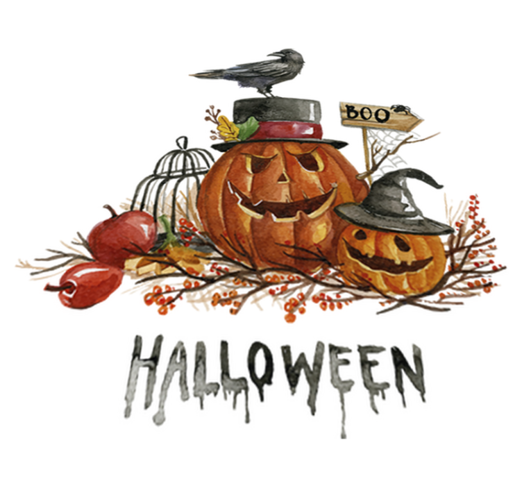 Rémisztő tökök vinil szőnyeg halloween - TenStickers