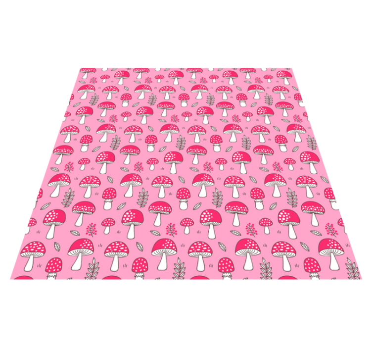 Virágok és növények klasszikus gombákkal rózsaszín háttéren - TenStickers