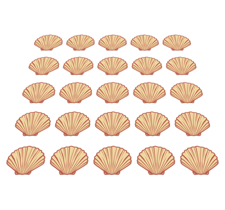 Tengeri kagyló mintás vinil szőnyeg virágok és növények - TenStickers