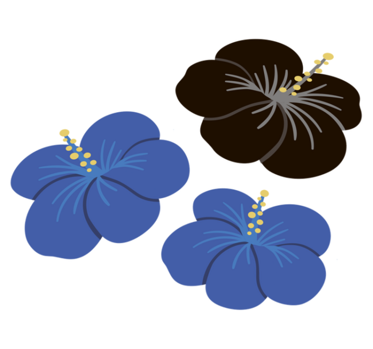 Hibiszkusz virágkompozíció vinil szőnyeg virágok és növények - TenStickers