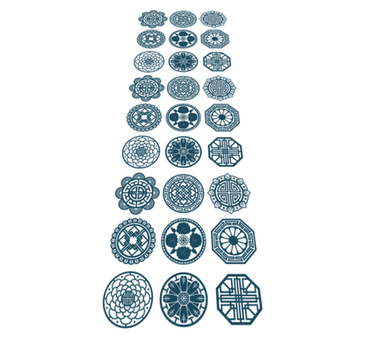 Vinil szőnyeg geometriai koreai formákhoz - TenStickers