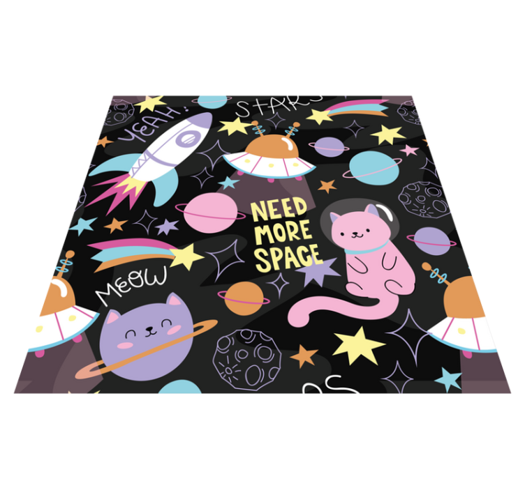 Vinil szőnyeg macskák az űrben - TenStickers