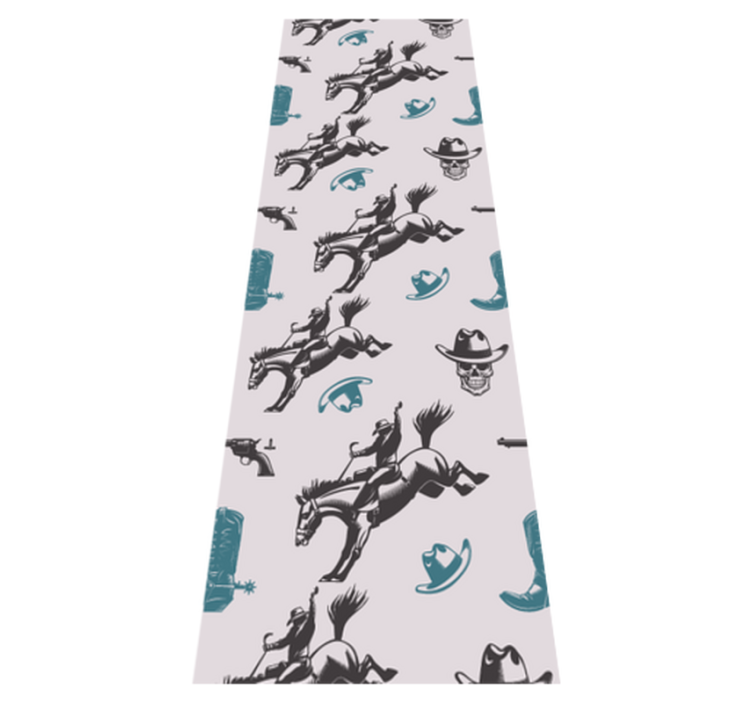 Cowboy elemek lovas mintás vinil szőnyeg hálószoba - TenStickers