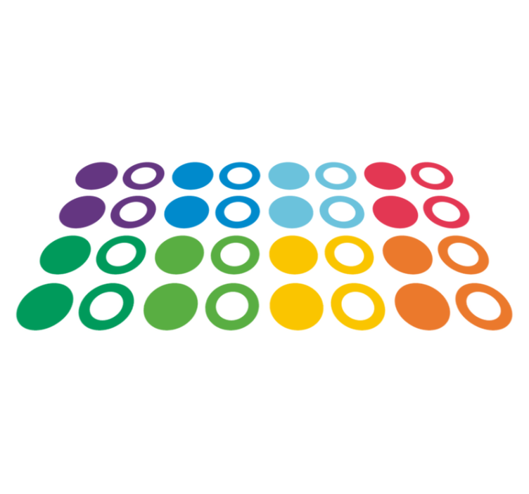 Szivárvány színek körök vinil szőnyeg geometriai - TenStickers