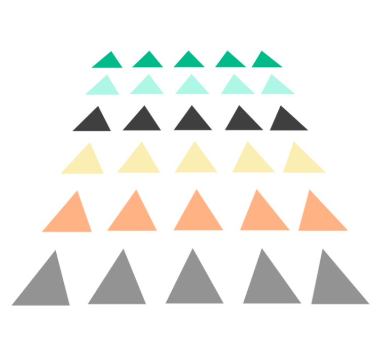 Geometriai vinil szőnyeg - 30 kis háromszög babának - TenStickers