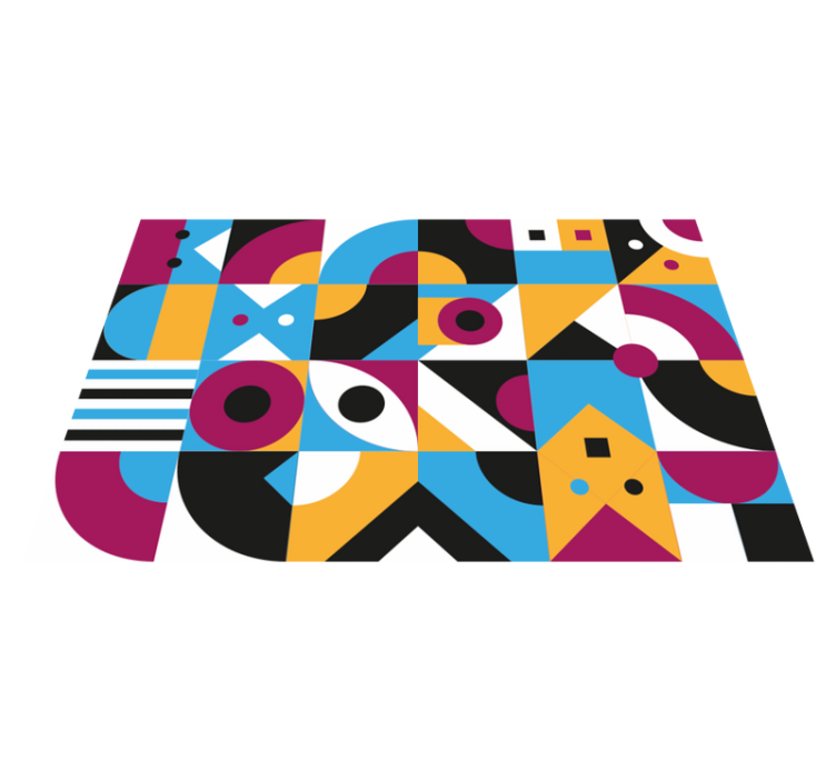 Színes geometriai formák vinil szőnyeg geometriai - TenStickers