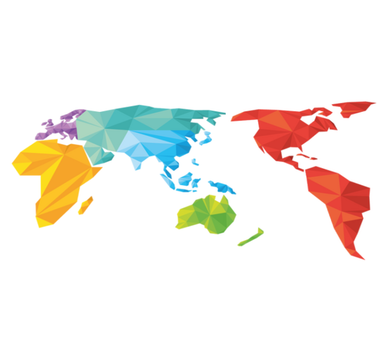 Geometriai szőnyeg világtérkép színes vinil - TenStickers