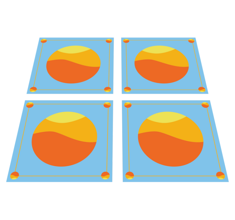 Színes geometrikus körök vinil szőnyeg geometriai - TenStickers