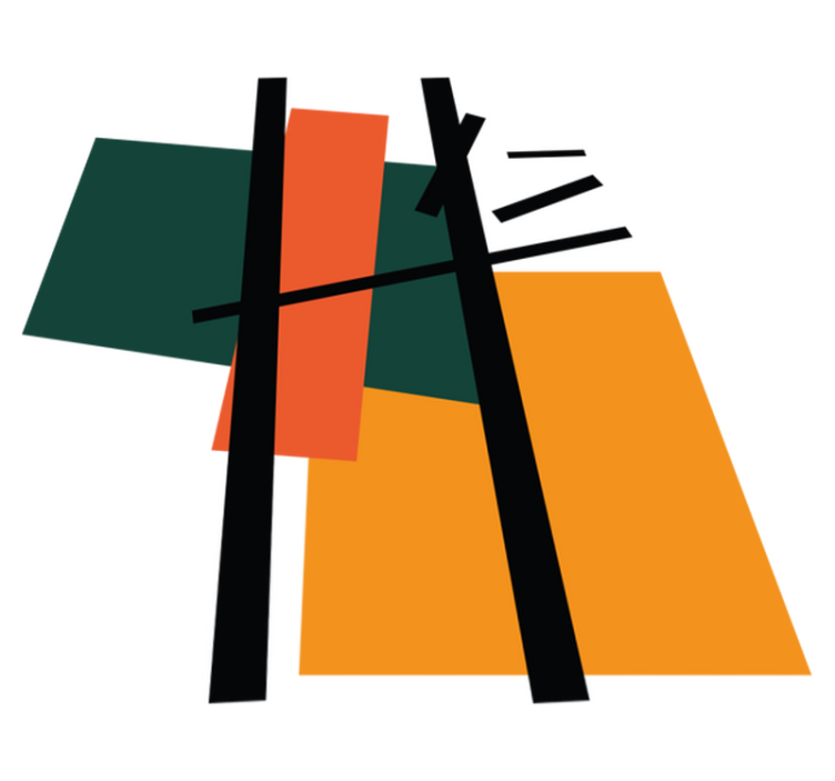 Absztrakt színszekciók vinil szőnyeg geometriai - TenStickers