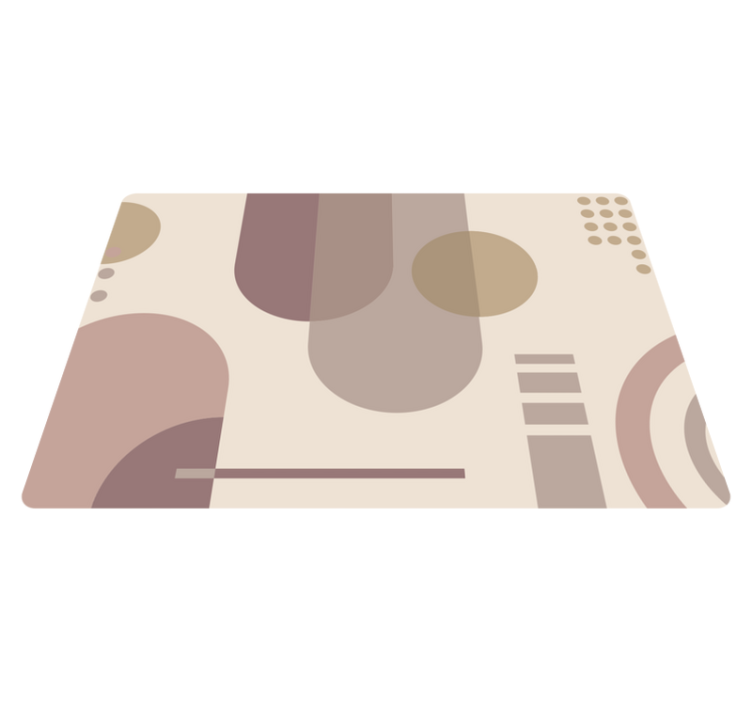 Barna geometrikus modern művészet vinil szőnyeg hálószoba - TenStickers