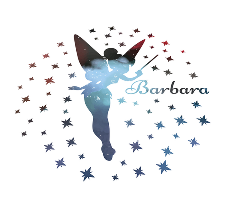 Testreszabható tündér sziluett Vinil szőnyeg nevekkel - TenStickers