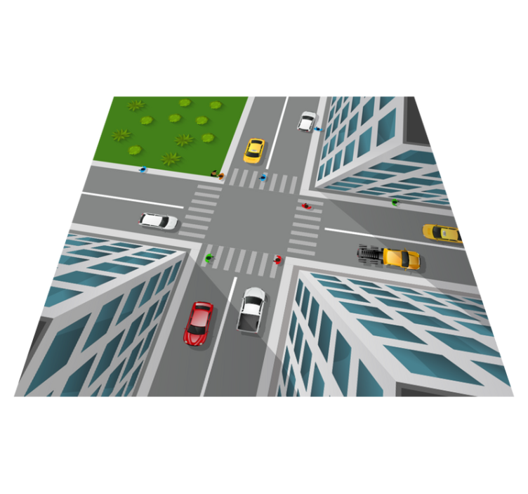 Lenyűgöző 3d crossroad vinyl szőnyeg - TenStickers