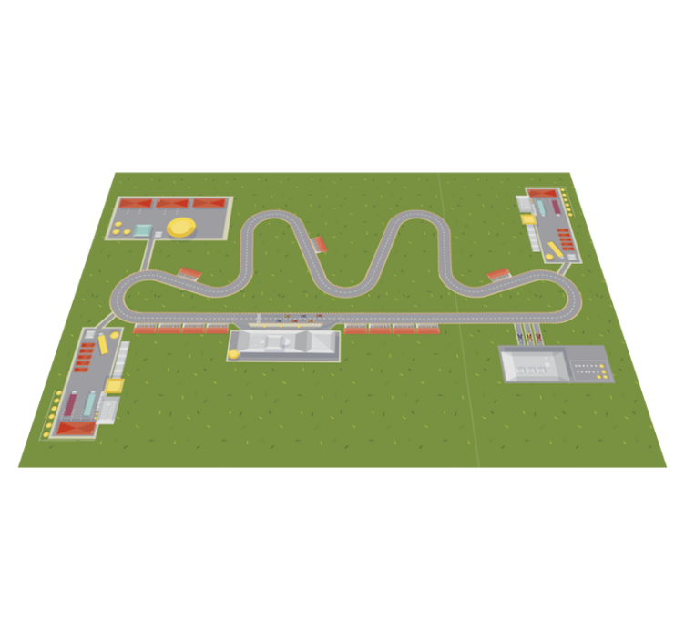 Játékos útpálya térkép vinil szőnyeg utak - TenStickers