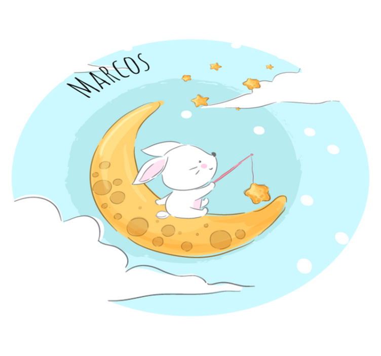 Személyre szabható vinil szőnyeg holddal és csillagokkal - TenStickers