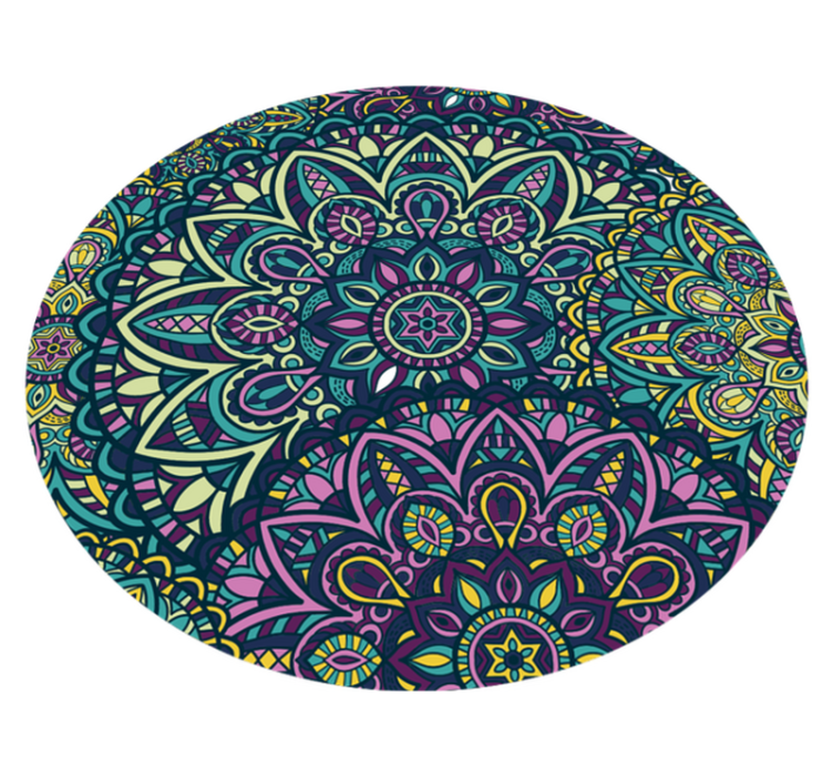 Csodálatos kerek kompozíciós mandala vinyl szőnyeg - TenStickers