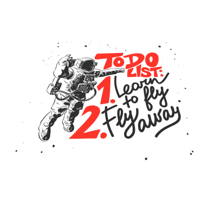 Űrhajós teendők vinil szőnyeg mondatokkal - TenStickers