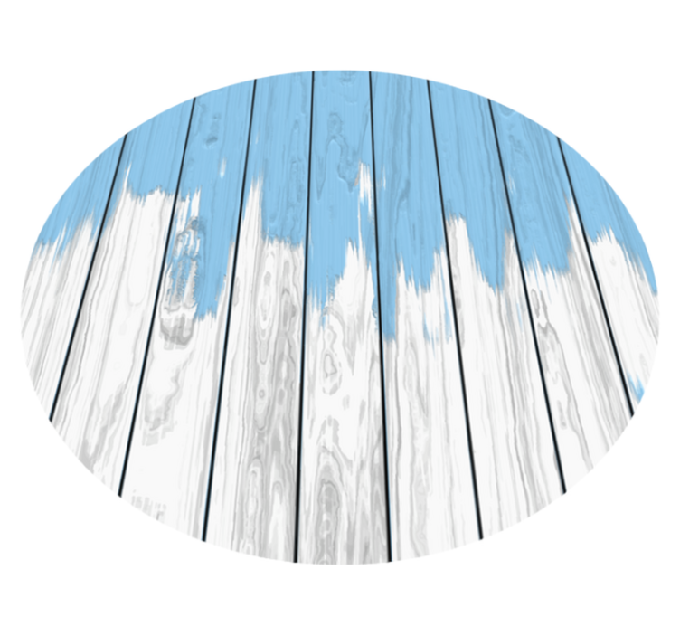 Kerek fehér és kék fa vinyl szőnyeg - TenStickers