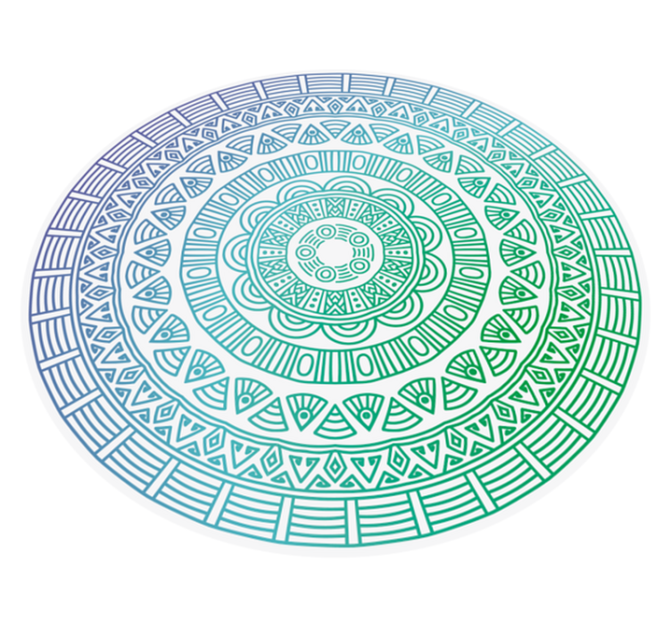 Pompás dekoratív kerek mandala vinyl szőnyeg - TenStickers