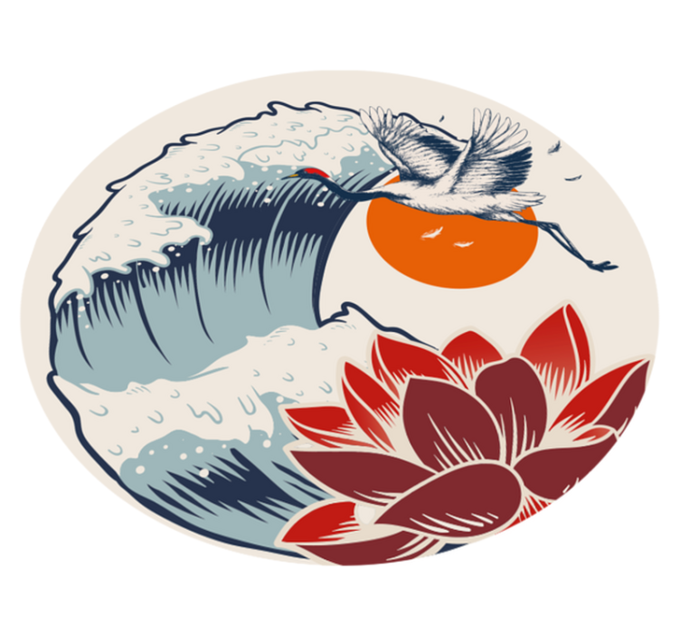 Daru óceán naplemente vinil szőnyeg állat - TenStickers