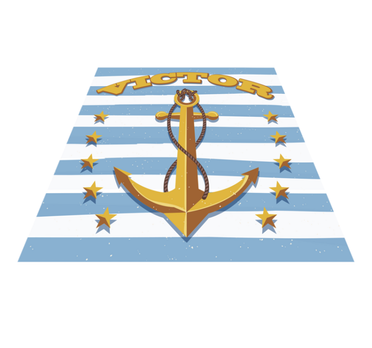 Személyre szabott horgonygyerek vinyl szőnyeg névvel - TenStickers