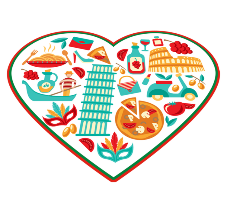 Olasz leghíresebb ikonok modern szőnyeg - TenStickers