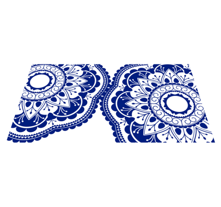 Sötétkék, kerek formájú vinil szőnyeg kék szőnyeg - TenStickers