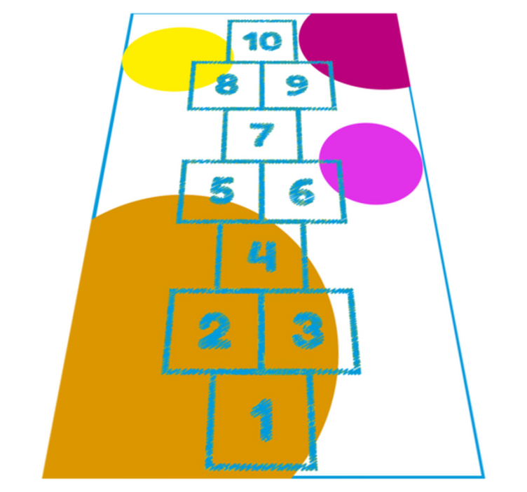 Gyerekek ugrálós játék vinyl szőnyeg játék szőnyeg - TenStickers