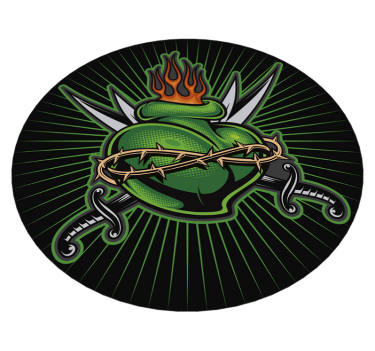 Tüzes kardszív vinil szőnyeg Játékok - TenStickers