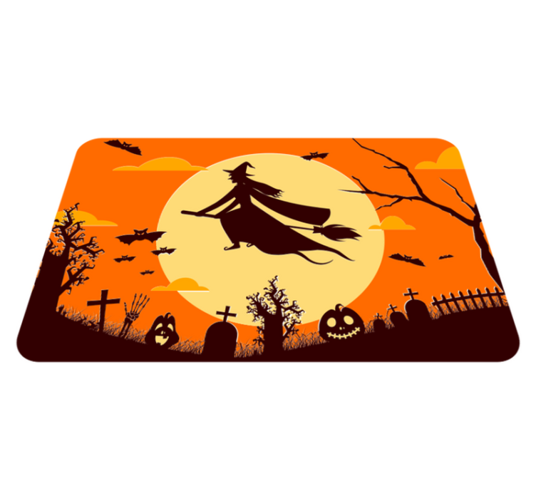 Repülő boszorkány halloween szőnyegek - TenStickers