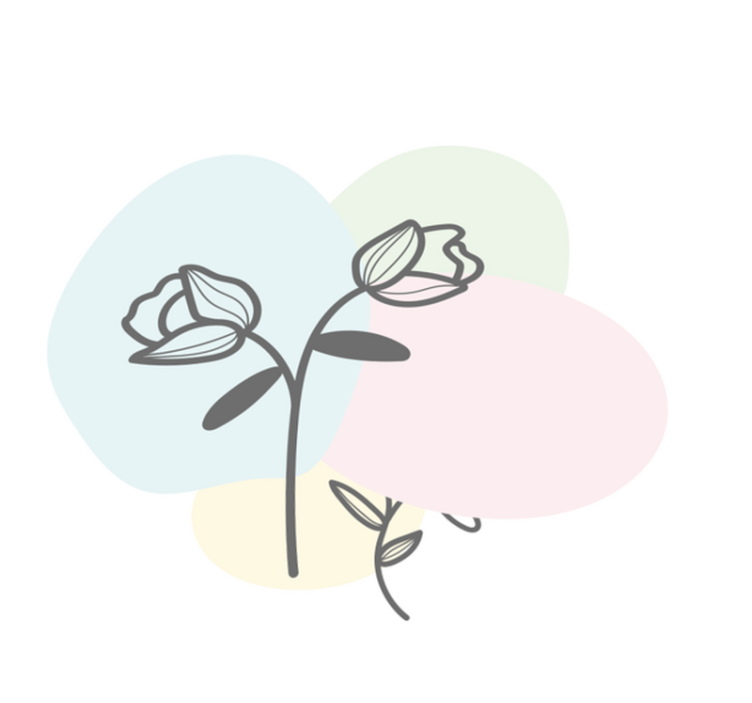 Virágos szív szőnyeg vinil szőnyeg virágok és növények - TenStickers