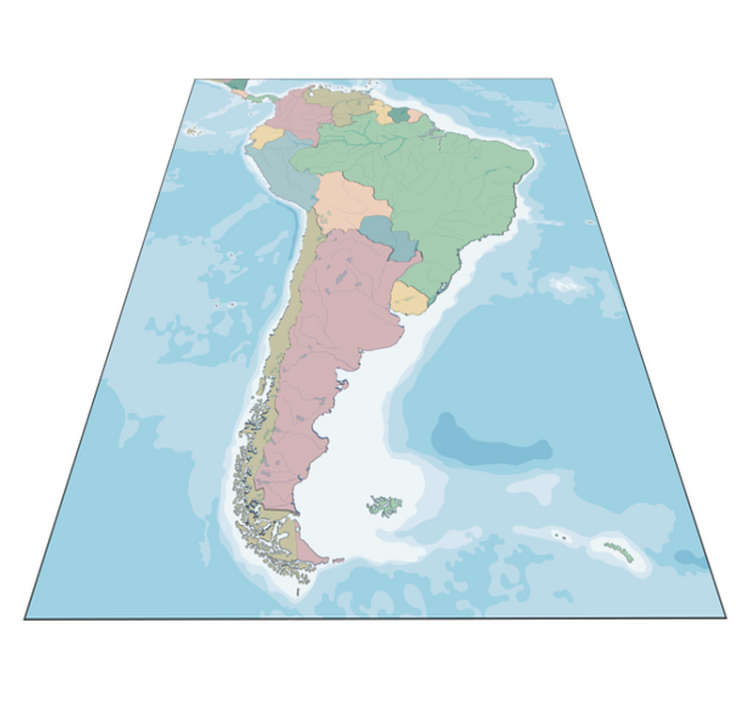 Térképészeti illusztráció vinil szőnyeg világtérkép - TenStickers