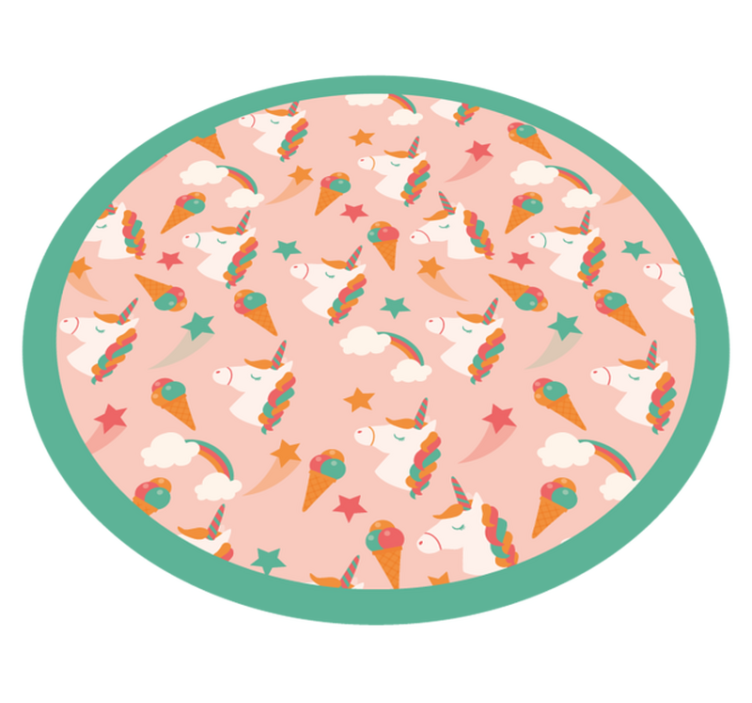 Egyszarvú és fagylalt mintás vinilszőnyeg - TenStickers