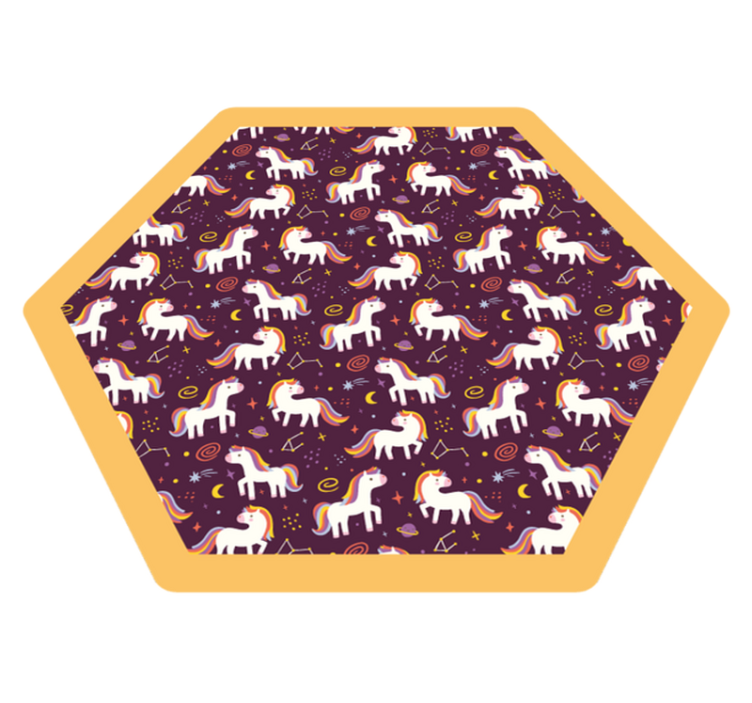 Unikornis játékzóna vinil szőnyeg gyerekek - TenStickers