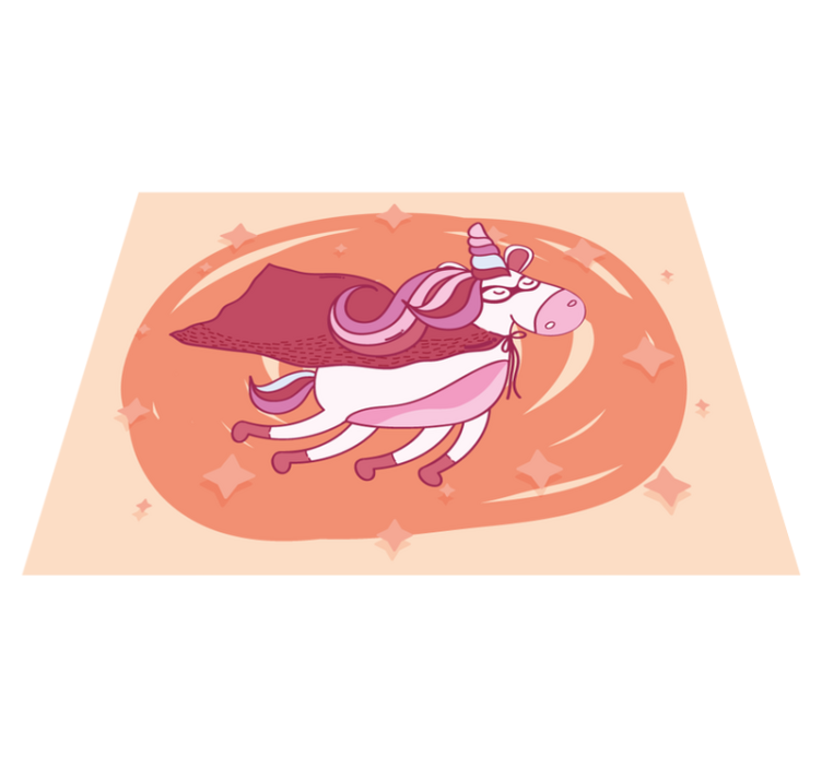 Repülő szuperhős egyszarvú bakelit szőnyeg - TenStickers