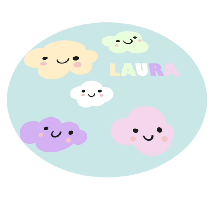 Testreszabható felhők Vinil szőnyeg nevekkel - TenStickers