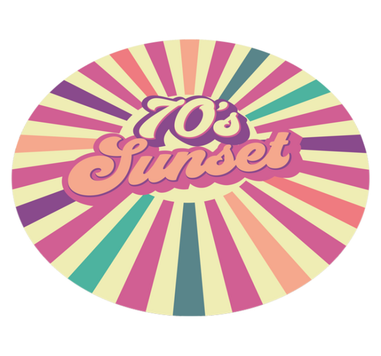 70-es naplemente hangulatú vinilszőnyegek mondatokkal - TenStickers