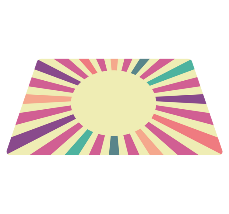 70-es évek geometrikus nap vintage vinyl szőnyeg - TenStickers