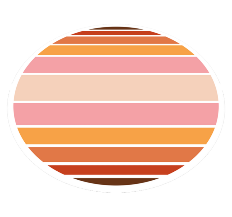 Csíkos ovális kivitel vinil szőnyeg csíkos - TenStickers