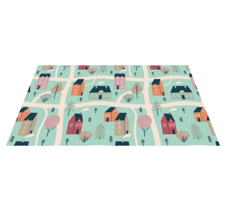 Aranyos gyerekek útiterv mintázatú szőnyeg - TenStickers