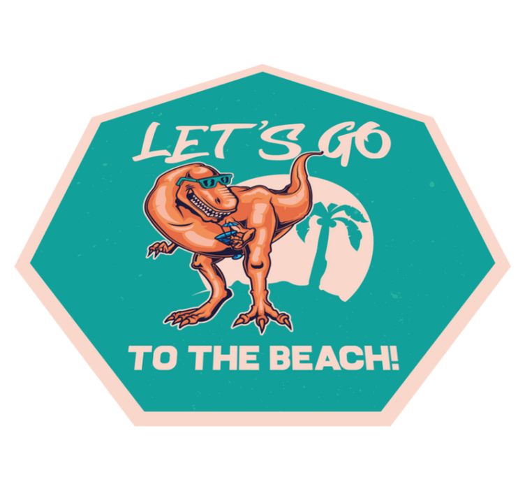 Strand dinoszaurusz szórakozás vinil szőnyeg állat - TenStickers