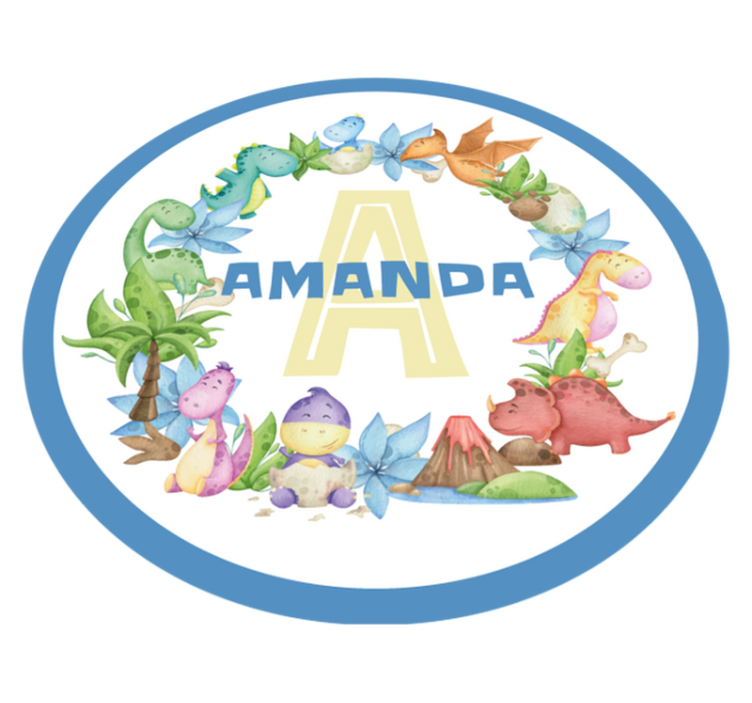 Dinoszaurusz kör Vinil szőnyeg nevekkel - TenStickers