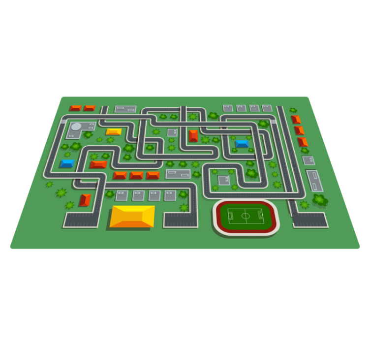 Városi útpálya tervezés vinil szőnyeg utak - TenStickers