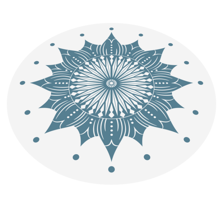 Türkiz mandala vinyl szőnyeg - TenStickers