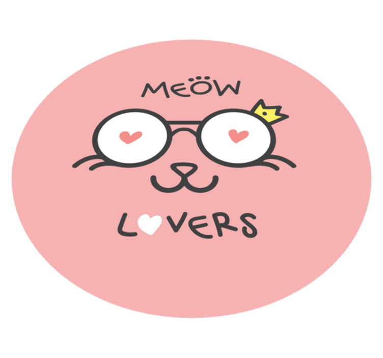 Boldog cica korona gyerek vinyl szőnyeggel - TenStickers