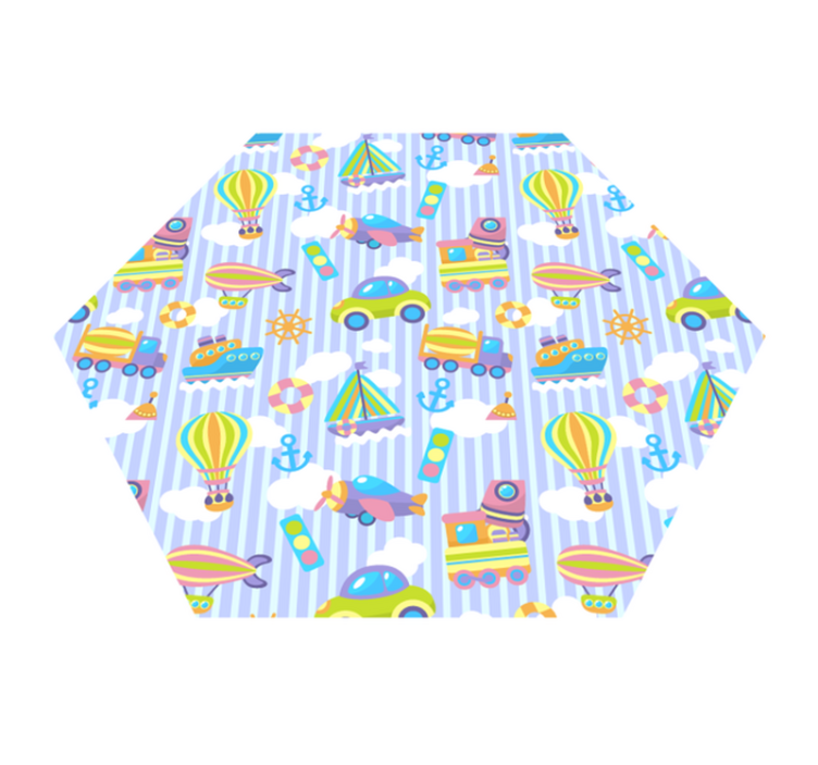 Teherautó, repülőgép és busz gyerek vinyl szőnyeg - TenStickers