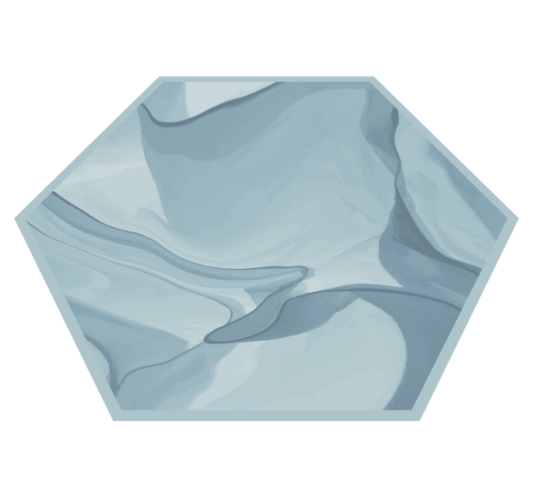 Kék márvány hatszög alakú modern szőnyeg - TenStickers