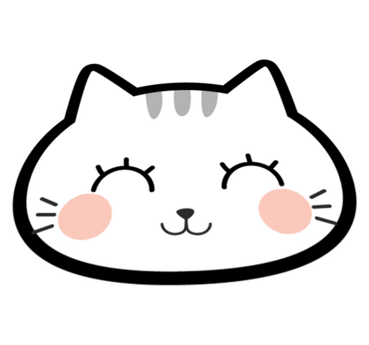 Boldog aranyos macska arc vinil szőnyeg - TenStickers