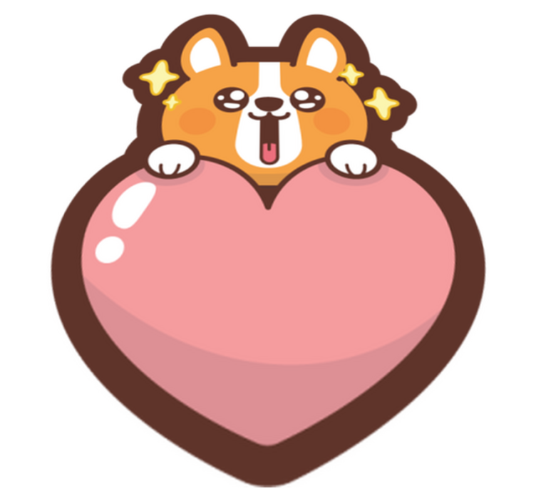 Corgi szív illusztráció vinil szőnyeg mások - TenStickers